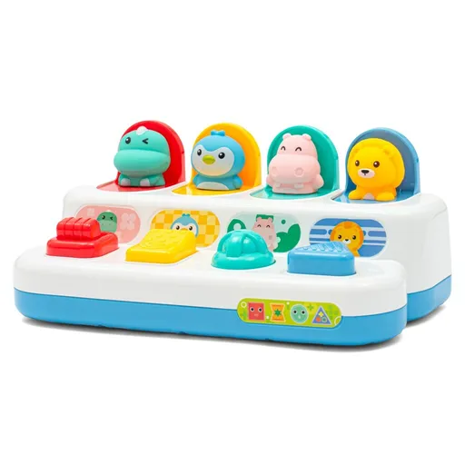 Baby Mix Jucărie interactivă - ferestre pop-up cuanimale Peekaboo, 25,2 x 11 x 13 cm