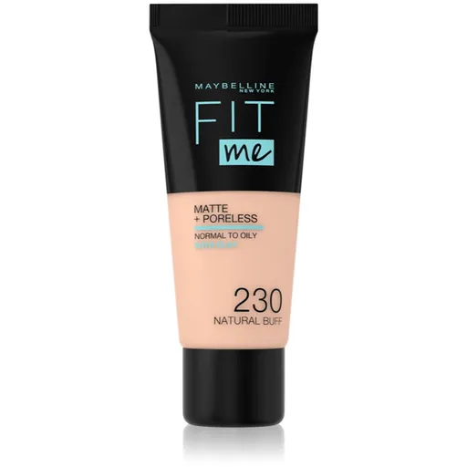 MAYBELLINE NEW YORK Fit Me! Matte+Poreless machiaj mat pentru piele normală și grasă culoare 230 Natural Buff 30 ml