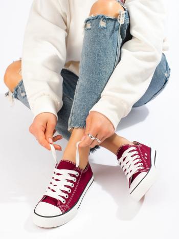 Frumoși adidași de damă burgundy fără toc