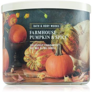 Bath & Body Works Farmhouse Pumpkin & Spice lumânare parfumată 411 g