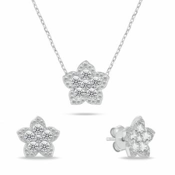 Brilio Silver Set de bijuterii din argint cu zircon cubic SET286W (colier, cercei)