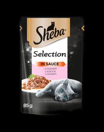 SHEBA Selection in Sauce, hrană umedă pentru pisici cu somon în sos 24 x 85g