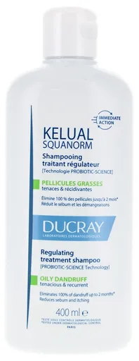 Ducray Șampon pentru îngrijirea mătreții grase Kelual Squanorm (Regulating Treatment Shampoo) 400 ml