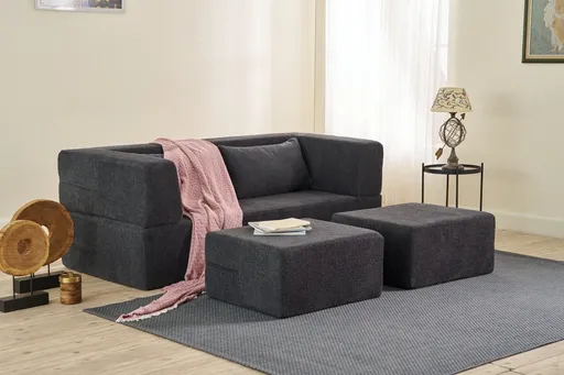 Canapea extensibila 2 locuri, Atelier del Sofa, 825BLC5402, Antracit