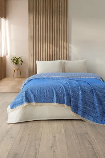 Cuvertura matlasata dubla, L'essentiel Maison, Diamonds, Albastru