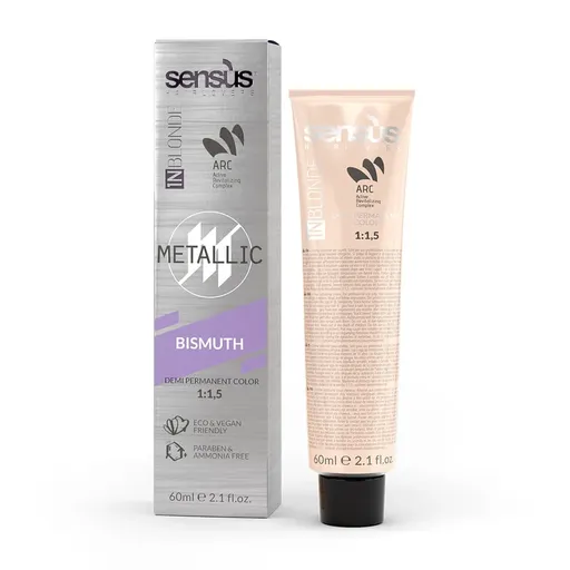 Vopsea de Par Fara Amoniac pentru Par Blond Sau Decolorat, Metalic Bismuth, Sensus InBlonde Toner