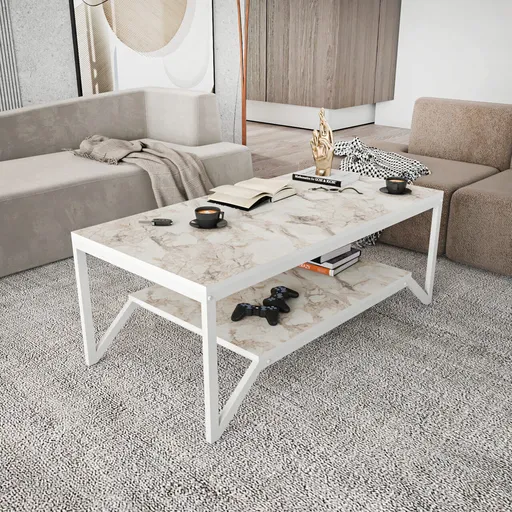 Masuta de cafea, Hanah Home, Flora, 120x60x45.8 cm, Alb