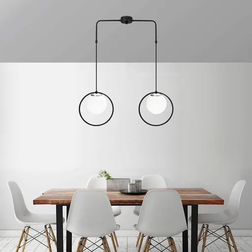 Lustra, Opviq, 892OPV1484, Alb/Negru