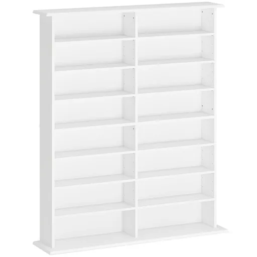 HOMCOM Mobilier Bibliotecă cu 16 Rafturi pentru 720 CD-uri din Lemn 106.5x24x126.3 cm Negru | Aosom Romania