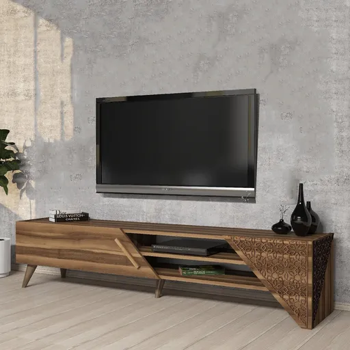 Comoda TV, Hanah Home, Beril 2, 180x37x40 cm, Maro