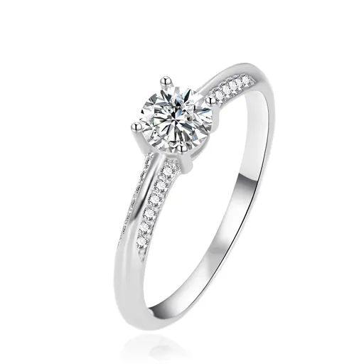 Agato Inel de logodnă din argint cu zirconi AGT-R14W 52 mm