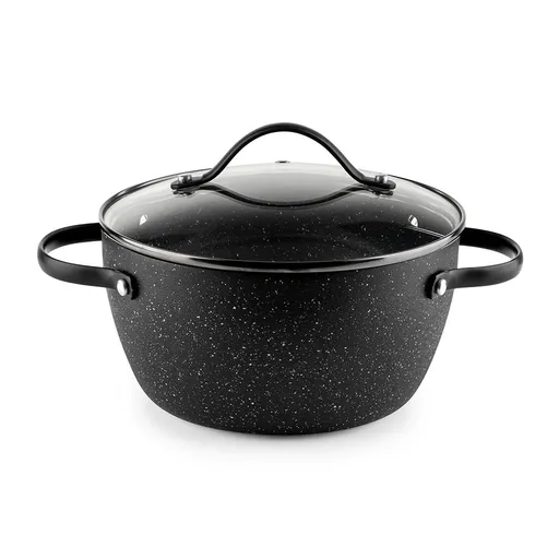 Cratiță Luigi Ferrero Symphony FR-2010, 20x10.5 cm, 2.6 l, Acoperire antiaderentă, Capac din sticlă cu gaură pentru abur, Mânere din oțel cu PVD, Indu