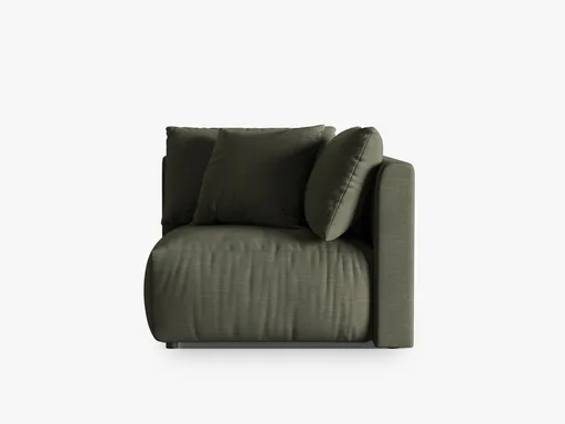 Modul pentru canapea, 1 loc, Chris-259, Micadoni Home, 100x100x80 cm, tesatura structurata chenille, verde deschis