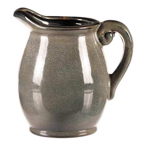 Cana de ceramică gri, 13 x 14 x 17 cm, mică, 17 cm