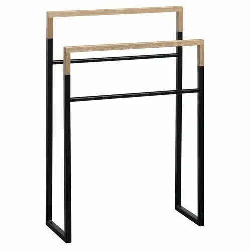 SAPHO Ska308 Ska suport pentru prosoape 55 x 80 x20 cm, negru mat/stejar