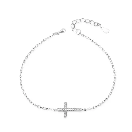 Agato Brățară decentă de argint Cruce AGB763/21