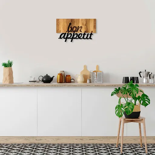 Decoratiune de perete, MA-309, Dimensiuni: 34 x 58 cm, Nuc / Negru