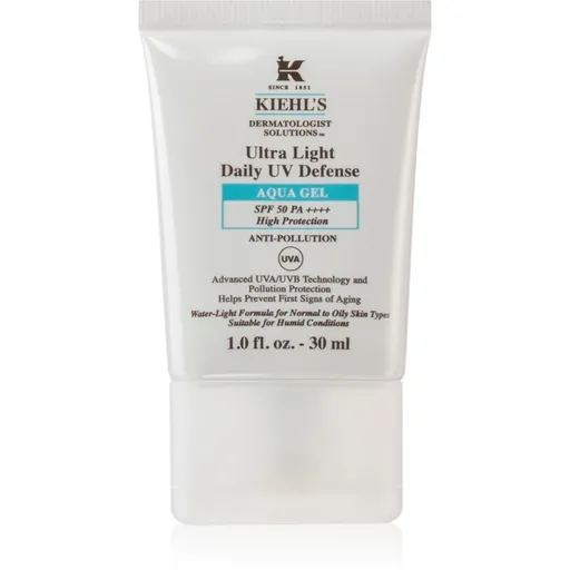 Kiehl's Dermatologist Solutions Ultra Light Daily UV Defense Aqua Gel SPF 50 PA++++ lichid protector ultra ușor pentru toate tipurile de ten, inclusiv