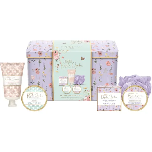 Baylis & Harding Royale Garden Lavender & Rose Hip Tea set cadou cutie de metal