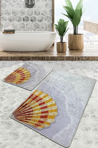 Set covorase de baie, L'essentiel Maison, Concha Djt, Poliester, Multicolor