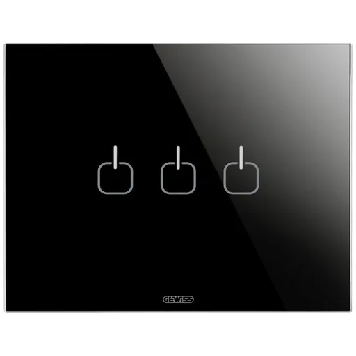 Rama ornament 3 module 3 simboluri Gewiss Chorus Ice Touch GW16953CN, negru