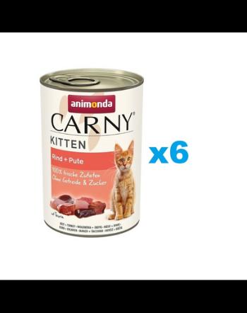 ANIMONDA Carny Kitten Beef&amp;Turkey 6x400 g pentru pisoi, vita si curcan