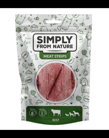 SIMPLY FROM NATURE Meat Strips Benzi de carne pentru caine, cu vita 80 g