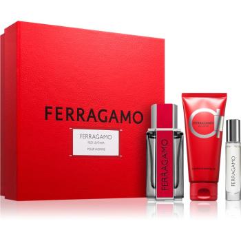 Ferragamo Red Leather set cadou pentru bărbați