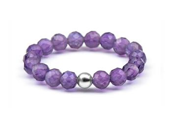 Agato Inel mineral pentru femei cu ametist POL-R03 49 mm