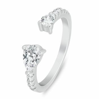 Brilio Silver Inel deschis strălucitor cu zircon cubic RI146W 56 mm