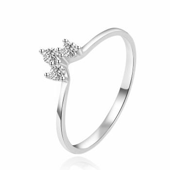 Agato Inel din argint cu zircon transparent AGT-R22W 52 mm