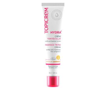 Topicrem Cremă tonifiantă pentru ten SPF 50 Hydra+ (Radiance Tinted Cream) 40 ml Medium