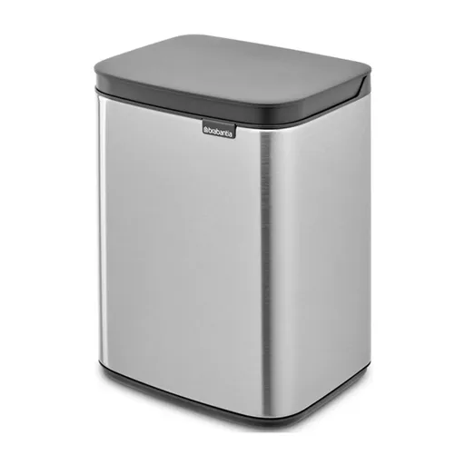 Cos de gunoi Brabantia Bo Small 1006625, 4 L, Deschidere lina si silentioasa, Baza antiderapanta, Rezistent la amprente, Inox/Mat