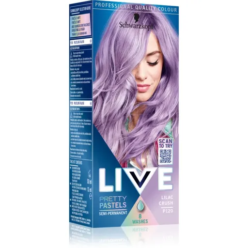 Schwarzkopf LIVE Ultra Brights or Pastel vopsea de păr semipermanentă culoare 120 Lilac Crush 1 buc