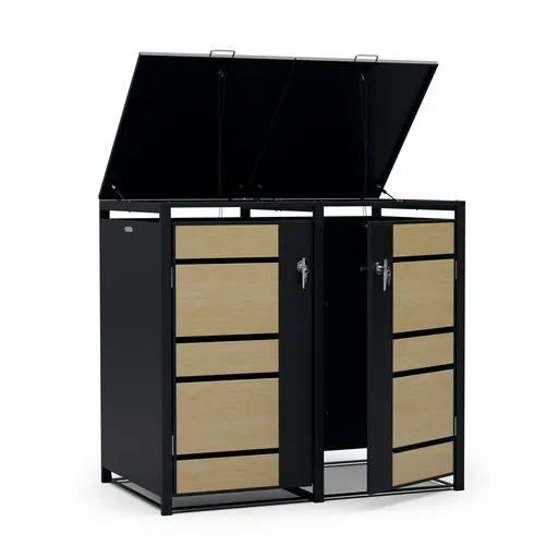 Blumfeldt BinSafe, coș de gunoi, 2 coșuri de gunoi, 240 l, cu încuietoare, din oțel galvanizat rezistent la intemperii