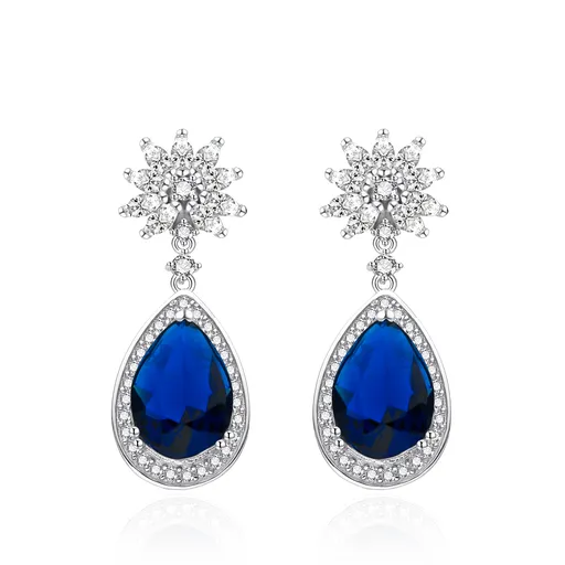 Agato Cercei frumoși din argint cu zirconi albaștri AGT-E151PBL