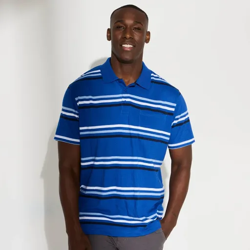 Tricou polo cu dungi cu mâneci scurte