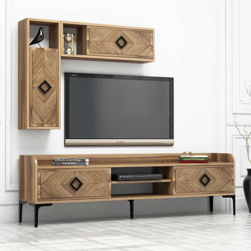 Comoda TV, Hanah Home, Samba, 180x52x35 cm, Maro