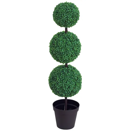 Outsunny Buștean Artificial topiari Artificială în Formă de Bile dim. Ø 30 x 112H cm Verde | Aosom Romania