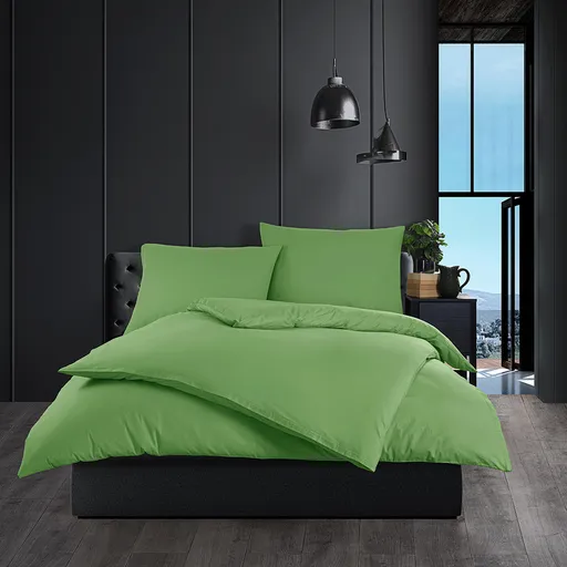 Lenjerie de pat din bumbac Color verde, 140 x 200cm, 70 x 90 cm