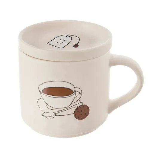 Orion Cană din porțelan cu capac Ceai, 0,45 l