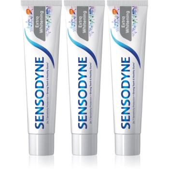 Sensodyne Extra Whitening pasta de dinti albitoare cu Fluor pentru dinti sensibili 3x75 ml