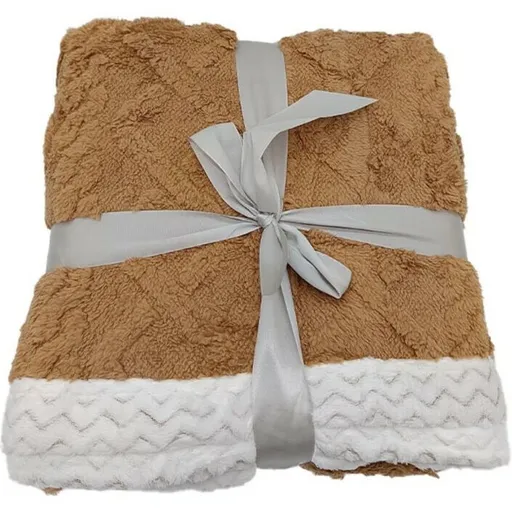 Pătură din lână Island nucă, 150 x 200 cm, maro deschis