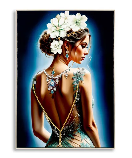 Tablou decorativ Isabel -H, Mauro Ferretti, 72x102 cm, lemn de pin/canvas pictat si lacuit, multicolor