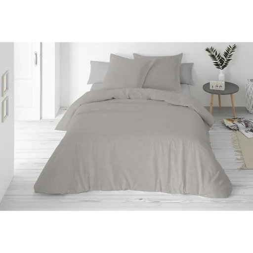 Lenjerie de pat din bumbac și in, gri, 160 x 200 cm, 2 buc. 70 x 80 cm