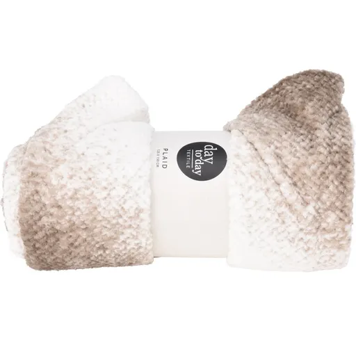 Pătură pled Flannel maro/alb, 125 x 150 cm, maro