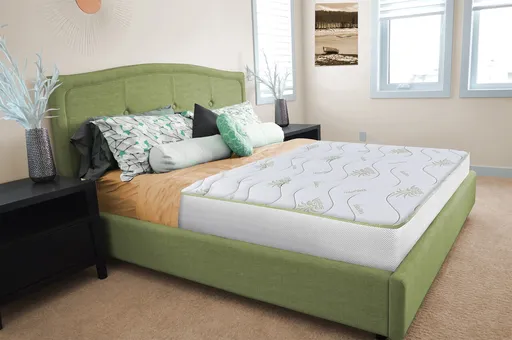 Saltea Aloe Vera 14+2 Memory, 150x190 cm, H 18 cm, husa cu fibre de bambus, Ortopedica, aerisire 3D Free Air