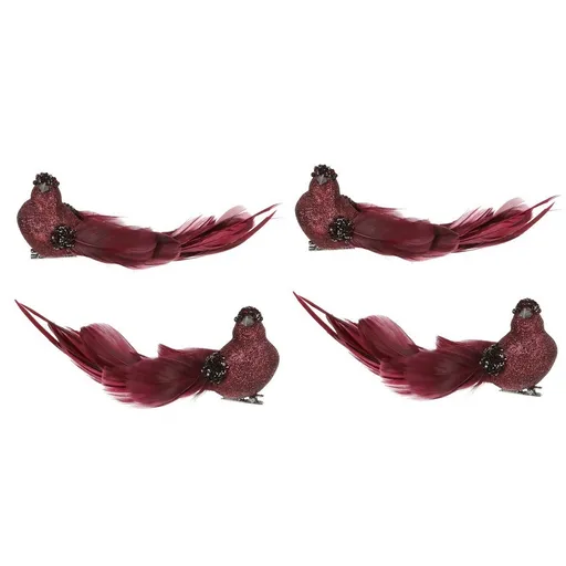 Set păsări pe cleme, mov, 4 buc.