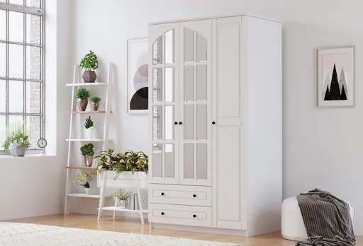 Dulap pentru haine, Hanah Home, Rb-011, 105x210x52 cm, Alb mat