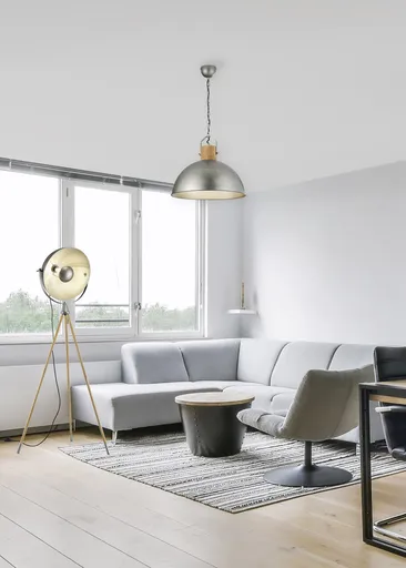 Lustra Delhi, TRIO, 45x150 cm, 60W, 1x E27, metal, nichel antic/natur